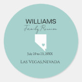 Modern Nevada Map Vacation Family Reunion Ronde Sticker (Voorkant)