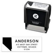 Modern NEVADA State Shape Retouradres Zelfinktende Stempel (In situ)