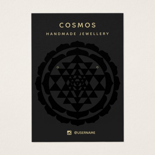 Modern New age Black met juwelen-kaart Visitekaartje (Voorkant)