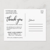 Modern New Baby Love en Bedankt Photo Wit Aankondigingskaart (Achterkant)