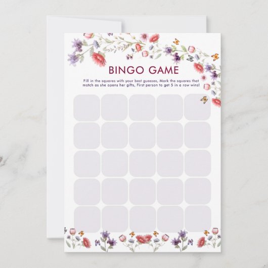 Modern New Chapter Begins Bridal Shower Bingo Game (Voorkant)