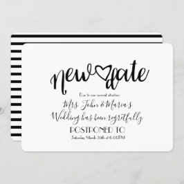 Modern New Date Postponement Annulering Wedding Kaart