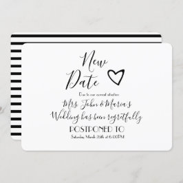 Modern New Date Postponement Annulering Wedding Kaart