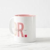 Modern New Doctor PhD op maat Tweekleurige Koffiemok (Voorkant links)