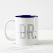 Modern New Doctor PhD op maat Tweekleurige Koffiemok (Links)