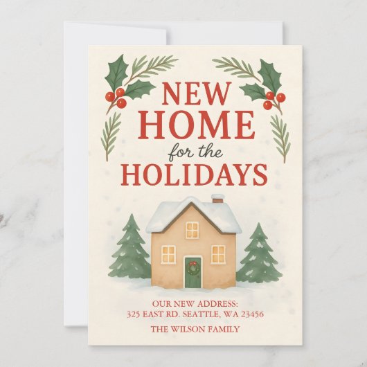 Modern New Home for the Holidays Moving Feestdagenkaart (Voorkant)