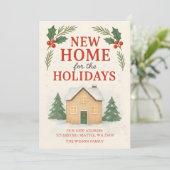 Modern New Home for the Holidays Moving Feestdagenkaart (Staand voorkant)