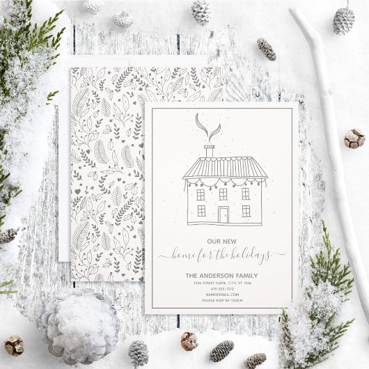 Modern New Home voor de Feestdagen Adreswijziging Feestdagenkaart