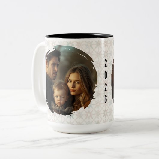 Modern New Year Resolutions Checklist Personalized Tweekleurige Koffiemok (Voorkant links)