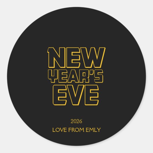 Modern New Year’s Eve Party  Ronde Sticker (Voorkant)