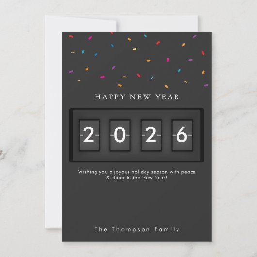 Modern New Year Simple Countdown Confetti (Voorkant)