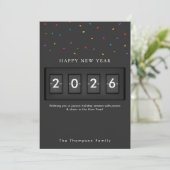 Modern New Year Simple Countdown Confetti (Staand voorkant)