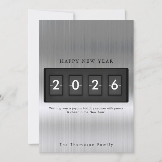 Modern New Year Simple Countdown Silver (Voorkant)