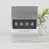 Modern New Year Simple Countdown Silver (Staand voorkant)
