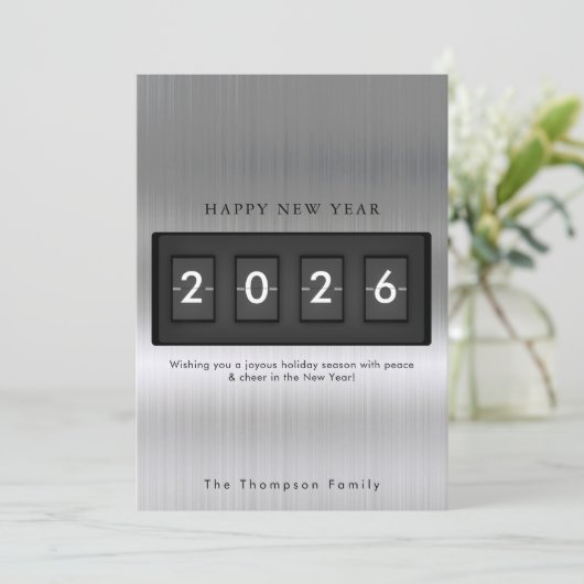 Modern New Year Simple Countdown Silver (Staand voorkant)