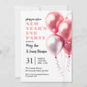 MODERN New Years Eve Party Blush roze ballonnen Kaart (Voorkant)