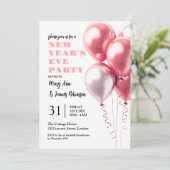 MODERN New Years Eve Party Blush roze ballonnen Kaart (Staand voorkant)