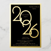 Modern New Year's Eve Party Foil Invitation Folie Uitnodiging (Voorkant)