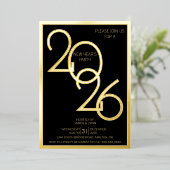 Modern New Year's Eve Party Foil Invitation Folie Uitnodiging (Staand Voorkant)