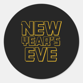 Modern New Year's Eve Party  Ronde Sticker