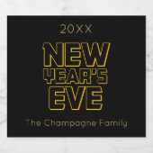 Modern New Year's Eve Party  Sparkling Wijnetiket (Enkel label)