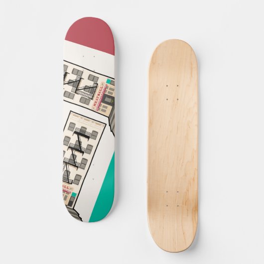 Modern New York Architecture Art Artwork Persoonlijk Skateboard (Voorkant)