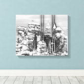 Modern New York City Canvas Afdruk (Insitu (Houten vloer))