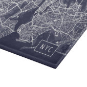 Modern New York City Map | NYC | Navy Blue Snijplank (Hoek)