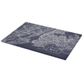 Modern New York City Map | NYC | Navy Blue Snijplank (Hoek)
