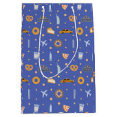 Modern New York City patroon blauw Medium Cadeauzakje (Voorkant)