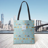 Modern New York City patroon groen monogram Tote Bag