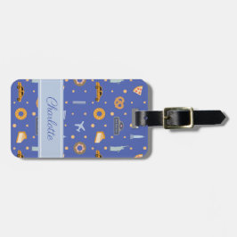 Modern New York City Patroon Royal Blue Naam Bagagelabel