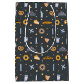 Modern New York City Patroon Space Grey Medium Cadeauzakje (Voorkant)
