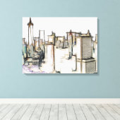 Modern New York Skyline Canvas schilderen Afdruk (Insitu (Houten vloer))