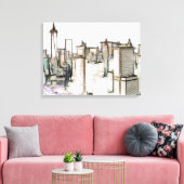 Modern New York Skyline Canvas schilderen Afdruk (Insitu (Woonkamer))