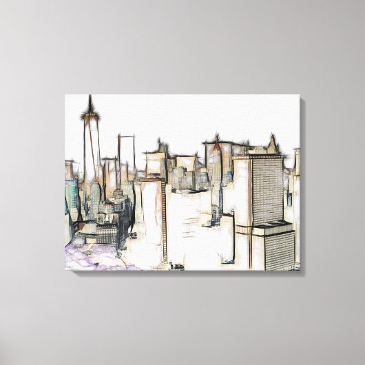 Modern New York Skyline Canvas schilderen Afdruk (Voorkant)