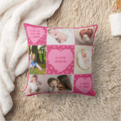 Modern Newborn Baby Personalized 6 Photo Collage  Kussen (Deken)
