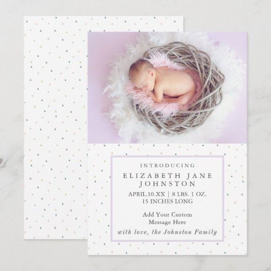  Modern Newborn Foto geboorte Baby geboorte Feestdagenkaart (Voorkant / Achterkant)