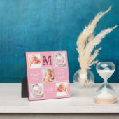 Modern Newborn Personalized 5 Photo Collage Pink Fotoplaat (Insitu)