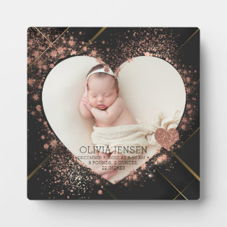 Modern Newborn Photo Birth Stats  Fotoplaat