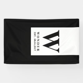 Modern Newly Wed Monogram | Black Minimalist Logo Spandoek