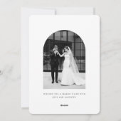 Modern Newlywed Black & White Arch Photo Christmas Feestdagenkaart (Achterkant)