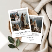 Modern Newlywed Merrily Ever After Christmas Photo Feestdagenkaart