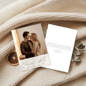 Modern Newlywed Merrily Ever After Christmas Photo Feestdagenkaart