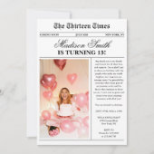 Modern Newspaper Photo 13th Birthday Kaart (Voorkant)