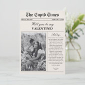 Modern Newspaper Photo Valentine's Day Card Feestdagenkaart (Staand voorkant)