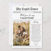 Modern Newspaper Photo Valentine's Day Card Feestdagenkaart (Voorkant)