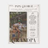 Modern Newspaper-Style Father’s Day Photo Blanket Fleece Deken (Voorkant)