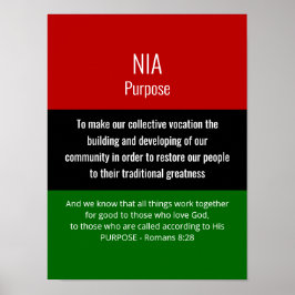 Modern NIA Purpose Romans 8 28 Christelijke Kwanza Poster