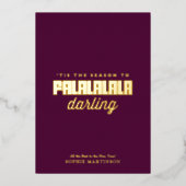 Modern Niet-Foto Kerstkaart Falalalala Liefje Folie Feestdagenkaart (Voorkant)